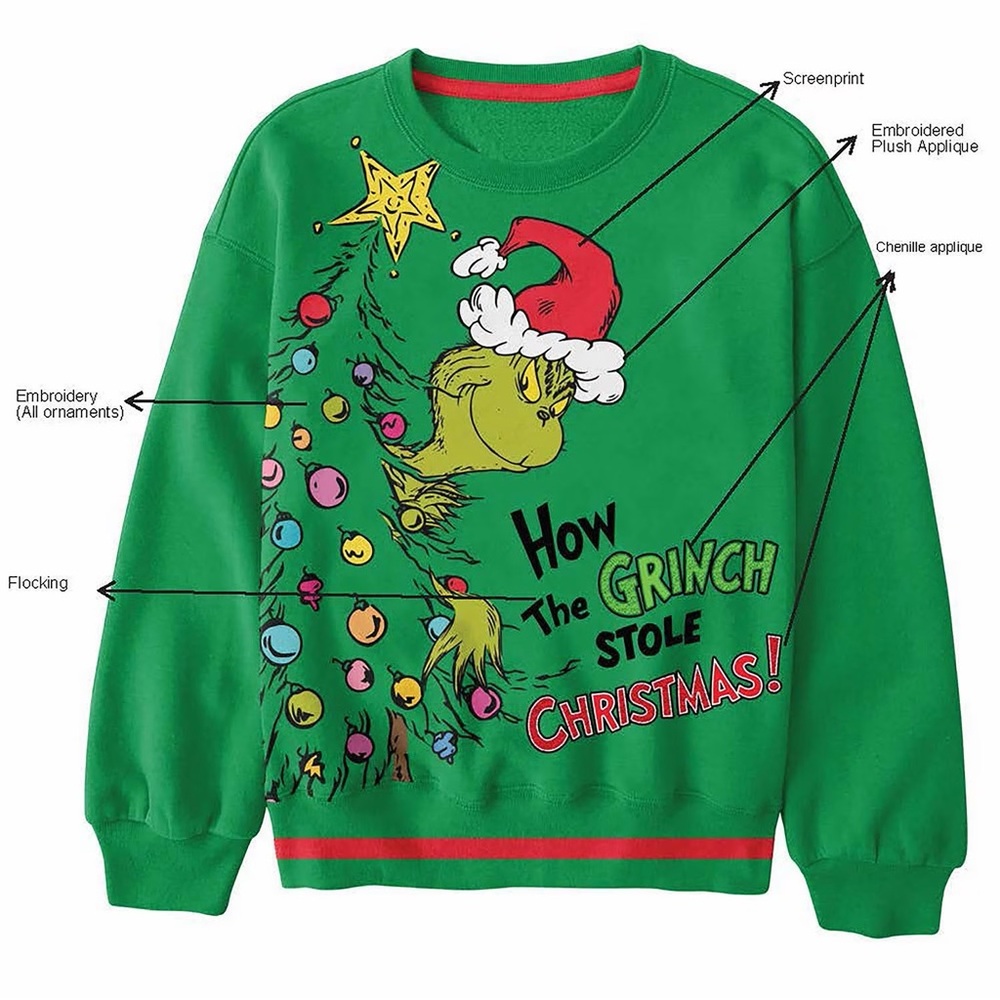 Grinch Holiday Themed Sweatshirt